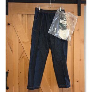 New! Haband Women’s Size 14P Classic Stretch Waist Cotton Blue Jeans A31 28x27"